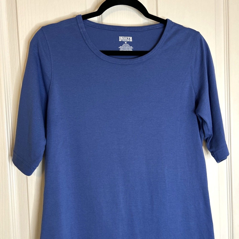 Duluth Trading Short-Sleeve T-Shirt Longtail Blue Crew Neck Medium - Picture 3 of 6